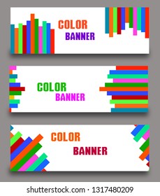Modern Red,Orange and Blue color banner design. Web banner template vector design. - Vector