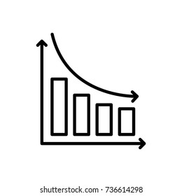 Modern reduction line icon. Premium pictogram isolated on a white background. Vector illustration. Stroke high quality symbol. Decrease icon in modern line style.