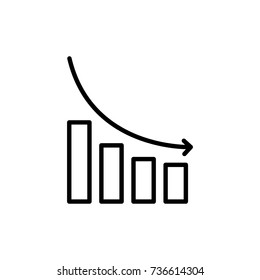 Modern reduction line icon. Premium pictogram isolated on a white background. Vector illustration. Stroke high quality symbol. Decrease icon in modern line style.