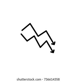 Modern reduction line icon. Premium pictogram isolated on a white background. Vector illustration. Stroke high quality symbol. Decrease icon in modern line style.