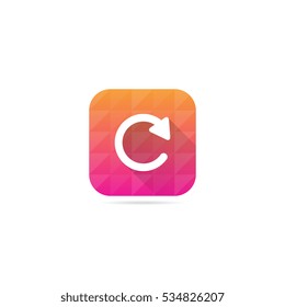 Modern Refresh Reload or Rotate Icon With Long Shadow
