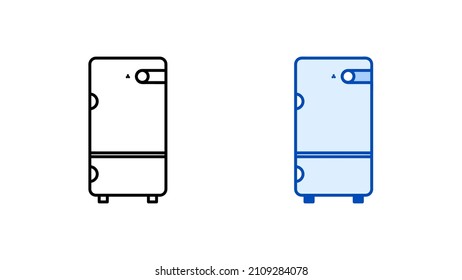 Modern refrigerator icon set. Linear and colored icon from modern simple household appliances kitchen collection. ready as a template. Download vector simple linear electronic freezer.white background