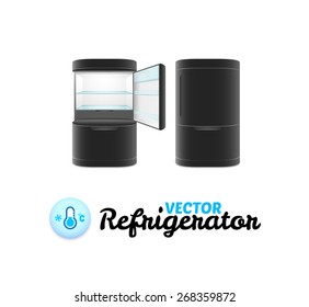 Modern refrigerator isolated on white background, vector illustration