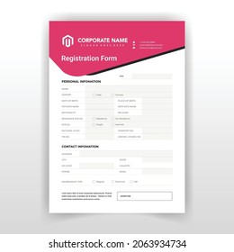 Modern Registration Form cover page