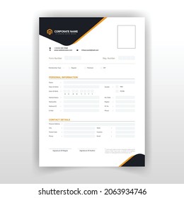 Modern Registration Form cover page