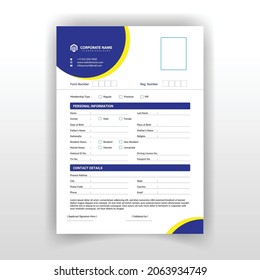 Modern Registration Form cover page