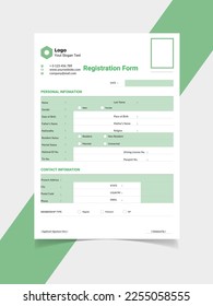 Modern Registration Form cover page