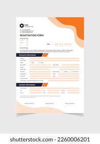 Modern Registration Form cover page