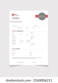 Modern Registration Form cover page