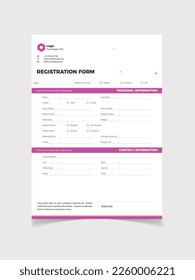 Modern Registration Form cover page