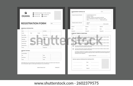 Modern Registration Form cover page