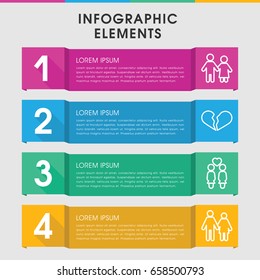 Modern relationship infographic template. infographic design with relationship icons includes women couple. can be used for presentation, diagram, annual report, web design.