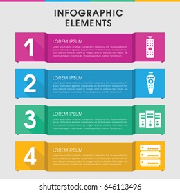 Modern remote infographic template. infographic design with remote icons includes remote control. can be used for presentation, diagram, annual report, web design.