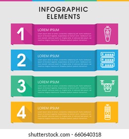 Modern remote infographic template. infographic design with remote icons includes remote control. can be used for presentation, diagram, annual report, web design.