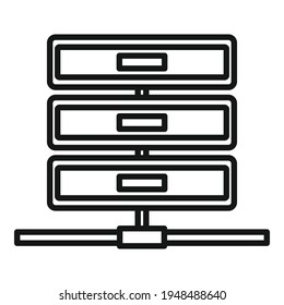 Modernes Remote-Server-Symbol. Outline Moderner Remote-Server, Vektorsymbol für Webdesign einzeln auf weißem Hintergrund