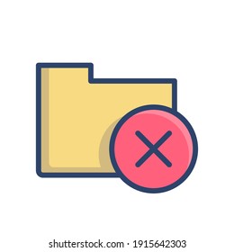 Modern remove folder icon emblem