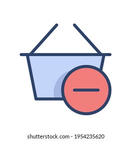 Modern remove from shopping icon illustration
