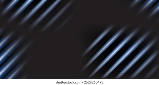 Modern rendering featuring a pattern of white diagonal lines with a blue glow against a dark background abstract simple design art