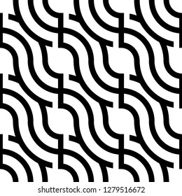 Modern repeated design pattern. Flowing line pipe seamless patterns for textile, laser cutting. Water vector, wave, number 2, letter z, flexible