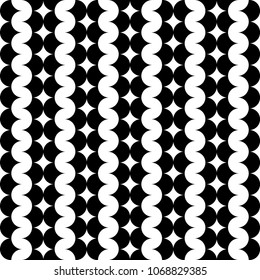 Modern repeating seamless pattern of repeat round shapes. Waves design elements for wallpaper, wrapping paper, background, surface texture and fill, card, templates. Vector illustration