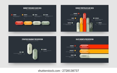 Modern Report 4 5 2 3 Diagrama de Elementos Slideshow Modelo Bundle. Proposta Criativa Quatro Cinco Duas Três Opção Apresentação Infográfica Design Vetor Ilustração Coleção.