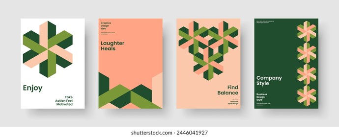 Diseño de informe moderno. Plantilla geométrica de la cubierta del libro. Diseño de folleto aislado. Presentación empresarial. Anuncio. Antecedentes. Cartel. Volante. Handbill. Prospecto. Catálogo. Folleto. Publicidad