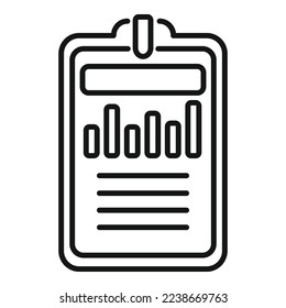Modern report icon outline vector. File market. Chart data