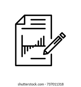 Modern report line icon. Premium pictogram isolated on a white background. Vector illustration. Stroke high quality symbol. Report icon in modern line style.