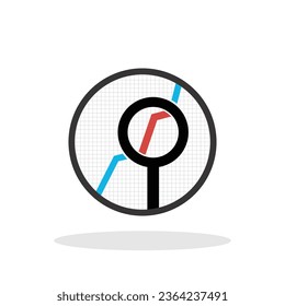 Icono de investigación moderna en estilo plano. Analice el símbolo para el diseño de su sitio web, logotipo, aplicación, interfaz de usuario Vector EPS 10.