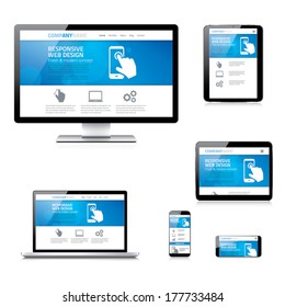 Modern responsive web design computer vectors