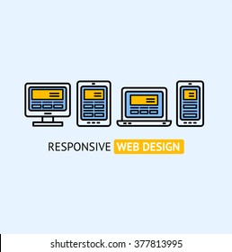 Modern Responsive Web Design Concept. Vector illustration