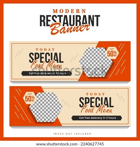 modern restaurant banner template pack in orange color perfect for your restaurand or food business promotion