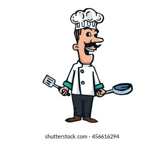 Modern Restaurant Chef Logo Cartoon - Experience Mexican Food Chef