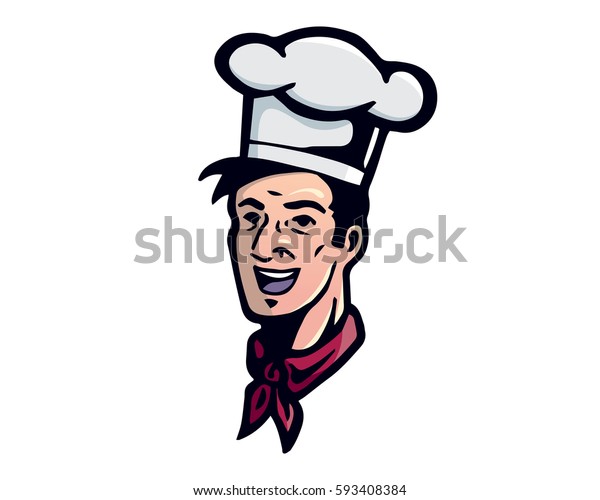 Modern Restaurant Chef Logo Cartoon Western Stock Vector Royalty