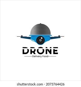 
modern restaurant with drone logo carrying food. concept logo design