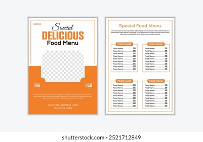 Design de menu de fast food de restaurante moderno