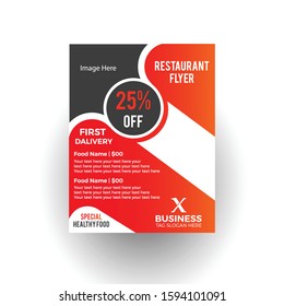 Modern restaurant flyer design template. Corporate food flyer vector