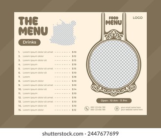 Modern restaurant food menu design template