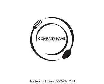 Icono de restaurante moderno y diseño de logotipo y fondo blanco.