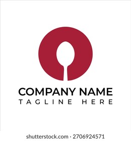 Modernes Restaurant-Logo-Design mit Löffel Silhouette in lebhaften Kreis, perfekt für Branding und Menüs, die Förderung von köstlichen Speisen und einladende Atmosphäre
