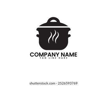 Design de logotipo de restaurante moderno e ícone plano vetor preto cor e fundo branco.