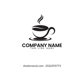 Diseño moderno del logotipo del restaurante y color negro plano del Vector del icono y fondo blanco.