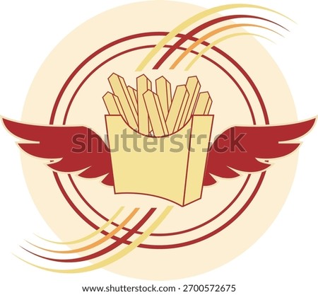 Modern restaurant logo featuring a stylish basket of golden fries, minimalist and clean design perfect for fast food branding, snack bars, food trucks, or fry shops.