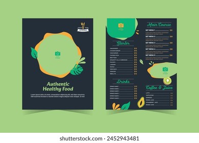 Modern Restaurant Menu design in Black color