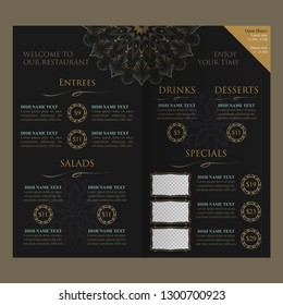 Modern Restaurant Menu Design Editable Vector
