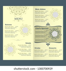 Modern Restaurant Menu Design Editable Vector