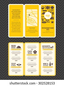 Modern Restaurant Menu Design Pamphlet Vector Template In A4 Size Tri Fold 