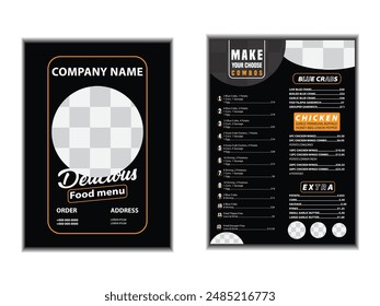 Modern restaurant menu design template for fast food