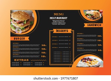 Modern restaurant menu for fast food Free Vector