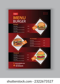 modern restaurant menu for fast food